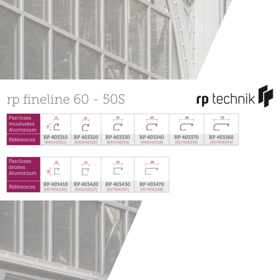 Pareclose rp fineline 50S/60 aluminium 